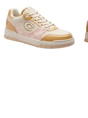 Coach Women's Low-Top Sneaker — Cream, Tan & Pink
